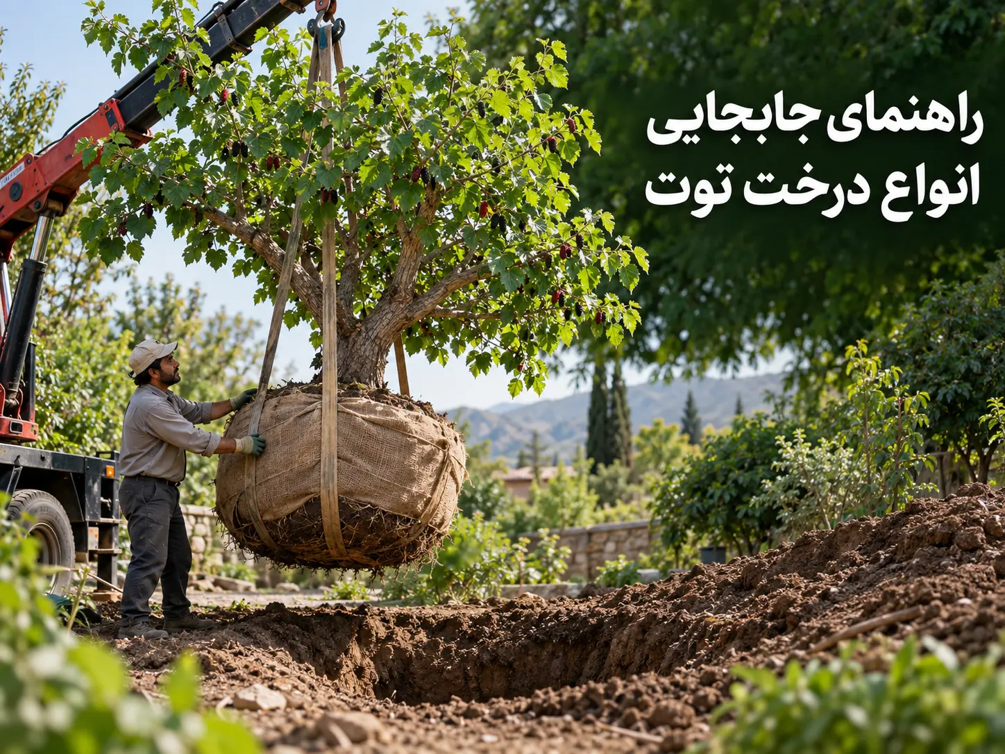 جابجایی درخت توت{بررسی زمان مناسب و اصول انتقال بدون خشک شدن}