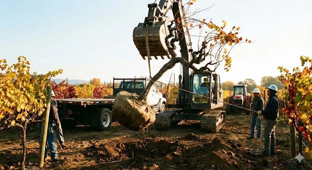 جابجایی درخت انگور